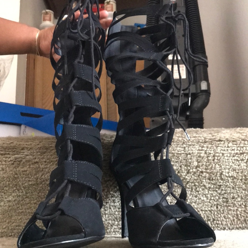 Black Lace Up Heels